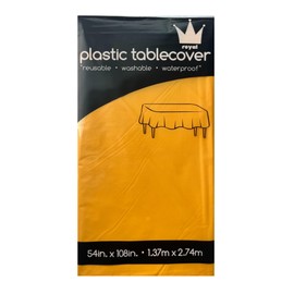 ROYAL7 3 Pack Yellow, Rectangle Disposable Plastic Tablecloth for Picnic, Birthday, BBQ, Party, Wedding (Yellow, Rectangle, 54in. X108in.)