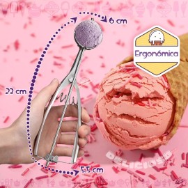 J.H. Company Cuchara Para Bolas Helado Nieve Despachador Porcionador 8362