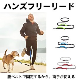 Letics Dog Leash Leash Wrap Hands Free Running Walking Long Large Medium Dog Small Dog Elastic Hand Bug (Black & Blue)