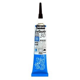 PEBEO Setacolor 3D Dimensional Brod'Perle Pearl Effect Fabric Paint 20ml Tube (White)
