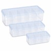 3-Pack Transparent Cable Organizer Storage Boxes with Lids and Dividers