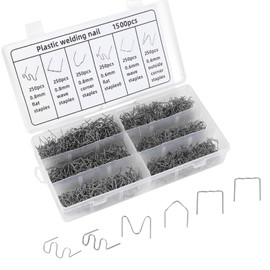 Hovom 1500PCS Plastic Welding Staples, 6 Sizes 0.6mm 0.8mm Big Wave Plastic Welder Staples, Stainless Steel Hot Staple for Car Bumper Repair, Bumper Welding Rods Repair Kit (1500PCS)