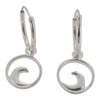 Touch Jewellery 925 Sterling Silver Hoop Earrings with Dangling Wave
