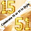 Number 15 Marquee, 4FT Light Up Numbers Gold Large Light