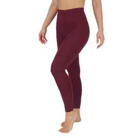 Yogalicious High Waist Ultra Soft Ankle Length Leggings with Pockets - Windsor Wine Nude Tech - Small