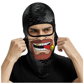 Obacle Balaclava Face Mask Men Women Ski Cycling (Men Brown Face with Cigar)