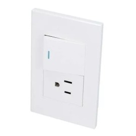 Surtek Placa Con 1 Switch 1 Contacto 1/2 Color Blanco Surtek P624b