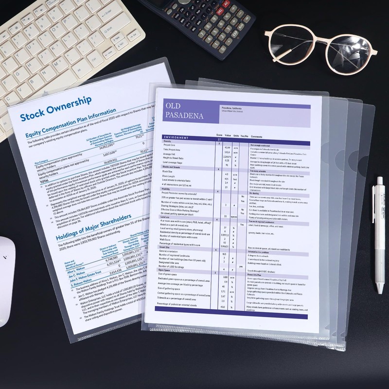 40 Pack A4 Cut Flush Folders,180 Micron Clear Plastic Folders