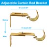 Bonsicoky 4 Pack Adjustable Curtain Rod Brackets, Gold