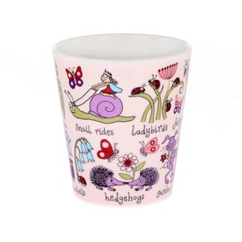 Tyrrell Katz Kids Secret Garden Printed Beaker in Pink - Dishwasher Safe Children’s Drinking Cup Everyday Melamine Tableware - 8 x 7 cm