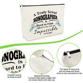 Sonography Tech Gifts Makeup Bag Sonographer Gifts Thank You Gifts for Doctors Teacher Ultrasound Technician Gift Cosmetic Pouch Radiologist Motivational Gift for Sonographer Christmas Birthday Gift