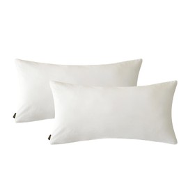 SOULFUL Kissenbezug 40x80 Baumwolle Milky White, Kissenbezüge 2 Teilig mit Reißverschluss, Ähnliche Textur wie Stone Washed Leinen, ÖkoTex Zertifiziert, Weich und Bequem