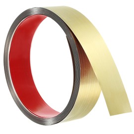 uxcell Stainless Steel Wall Trim Molding, 16.4 ft x 1.57 in, Gold, Peel and Stick, Brushed Finish