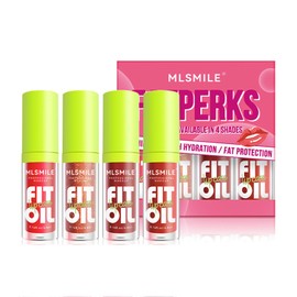 Generic 4 Pcs Lip Gloss Oil Set, 12 Hours Hydrating Lip Balm Lip Gloss, High Shine Tinted Plumping Lipgloss Lipoil Set for Dry Lips Nourishing, Makeup Lip Gloss Set for Women Girls Teens