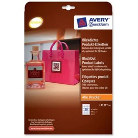 Avery L7121-20 Etiketten für QR-Codes Papier 45 x 45 mm 400 Stück Weiß