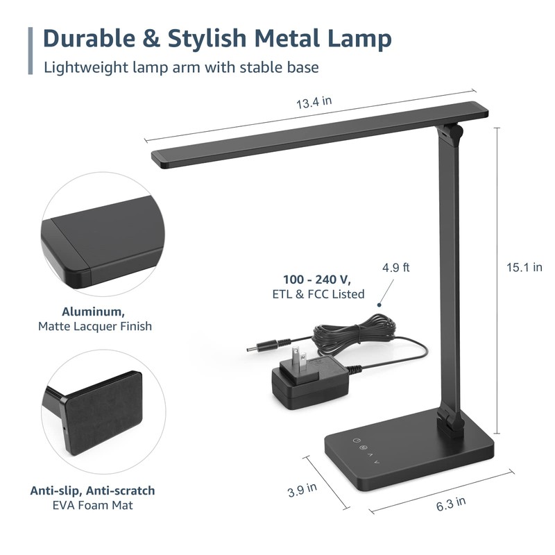 Lepro LED Desk Lamp for Home Office, 9.5W 750LM Metal