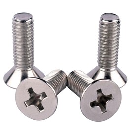 KOSJETHAS 20Pcs 1/4-20 x 5/8" UNC Phillips Flat Countersunk Head Machine Screws, 304 Stainless Steel 18-8, Full Thread, Coarse Thread