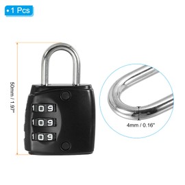 PATIKIL Security Steel Cable with 3 Digit Combination Lock, 3.3Ft/1M Coated Safety Wire Rope Double Loop Padlock for Outdoor Travel Luggage, Black