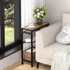 Small Side Table for Small Space, 3-Tier Narrow End Table