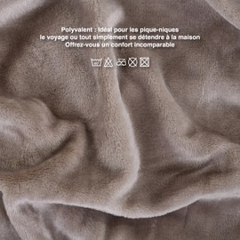 Mintra Home Throw Blanket for Couch, Soft Polyester Fleece Blanket, Cozy Lightweight Fuzzy Fall Décor Throw Blankets for Bed/Bed Cover/Couch Cover, 51” x 70” (S, Mocha)