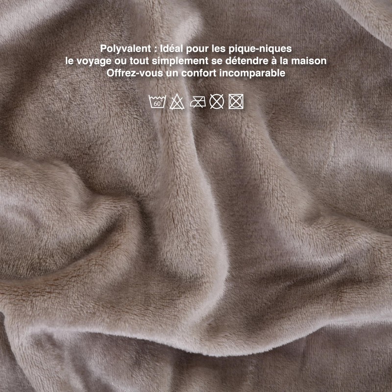 Mintra Home Throw Blanket for Couch, Soft Polyester Fleece Blanket,