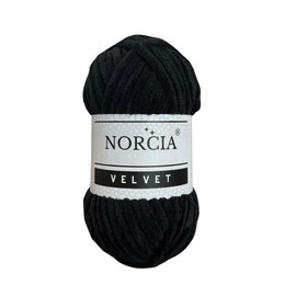 NORCIA Soft Velvet Yarn Chenille Yarn for Crocheting Super Bulky 100g (74.3 yds) Baby Blanket Yarn for Knitting Amigurumi Yarn Fancy Yarn for Crochet Weaving Craft (Black, 1 Skein)