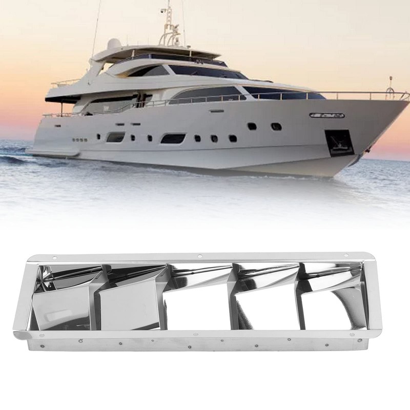 Marine Louvered Vent, 5 Slots Boat Rectangle Stainless Steel Louvered