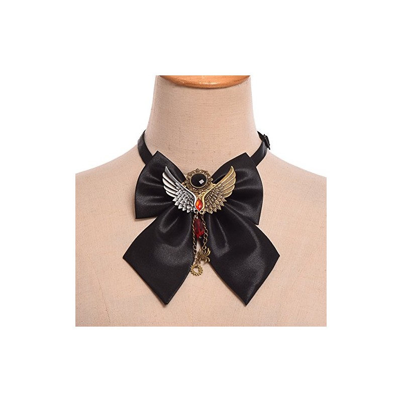 GRACEART Handmade Steampunk Bowtie with Baphomet Wing