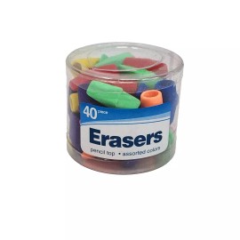 GREENBRIAR 40 COUNT GREENBRIAR COLORFUL PENCIL TOPPER ERASERS NEW IN PACKAGE PARTY SCHOOL