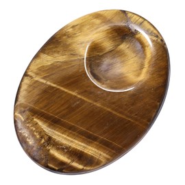 Nupuyai Tiger's Eye Worry Stone Thumb Stone Gemstone Oval Crystal Healing Stone for Anxiety and Stress, Meditation, Massage, Gua Sha, Spa