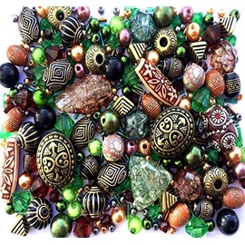80g Mother Earth Brown Green Bronze Jewellery Making Beads