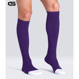 CELERSPORT 2 Pack Baseball Soccer Softball Socks For Youth Kids Men Women Multi-sport Tube Socks Purple Small