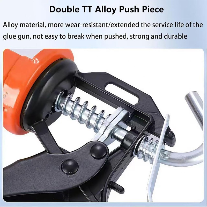 MUMIK Caulk Gun and Caulk Scraper Kit, 10:1 Thrust Ratio,