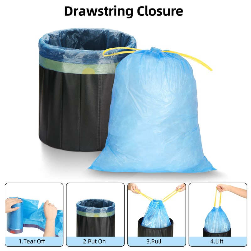 O2frepak 125Liter Large Kitchen Drawstring Trash Bags,Heavy Duty,Tasteless,Strong and 80x100cm