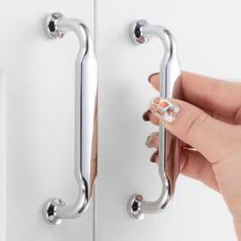 ASKANO 10 Pack 3-3/4 Inch Hole Centers, Polished Chrome Cabinet Pulls Chrome Cabinet Handles Chrome Kitchen Hardware for Cabinets ZP2302 Drawer Bedroom Dresser Bathroom Vanity Cupboard