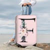 Spandex Travel Luggage Cover Cute Pink Suitcase Protector Bag,Black Letter