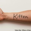 'Kitten' Temporary Tattoo - Water Resistant, Skin-Safe, Non-Toxic Transfer (TO00080375)