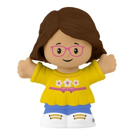 Fisher-Price Replacement Part Little People Playground Figure Playset HXH06 - Young Girl Figure with Brown Hair Wearing Glasses