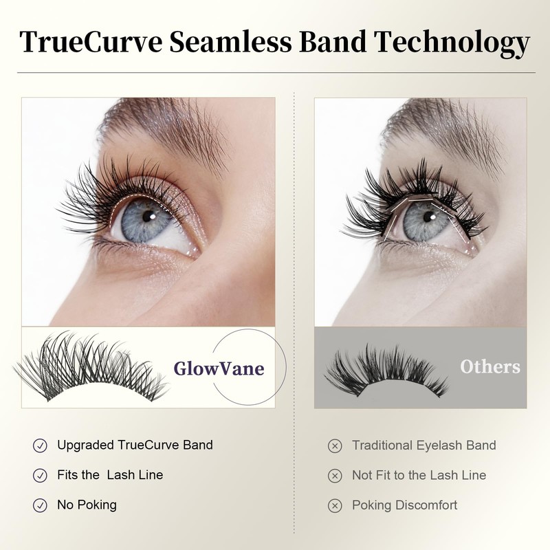 GlowVane TrueCurve 12mm D Curl Lash Clusters(Shiney)