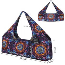 jswuffx Large Yoga Mat Bag Yoga Bags and Carriers Fits All You Stuff and Most Size Mats, Yoga Tote Bag with YogaMat Strap, Elastic Pockets and Zipper Pockets