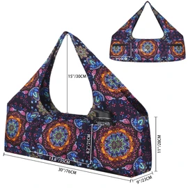 jswuffx Large Yoga Mat Bag Yoga Bags and Carriers Fits All You Stuff and Most Size Mats, Yoga Tote Bag with YogaMat Strap, Elastic Pockets and Zipper Pockets