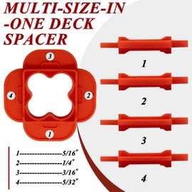 6 Pcs Deck Spacer Tools 4-in-1 Multi-Size 1/4", 3/16", 5/32", 5/16" Deck Spacers Assorted for Pressure Treated, Composite, PVC, Plank, Hardwood Decking Tool