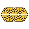 PATIKIL Triangle Electrical Shock Risk Warning Sign Self Adhesive Yellow