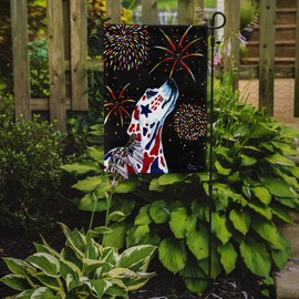 Caroline's Treasures AMB1451GF for Our Heros Fireworks Patriotic Dalmatian Garden Flag Mailbox Flag Decorative Yard Flag Banner Outside Patio Artwork Yard Flower Beds, Garden Size, Multicolor