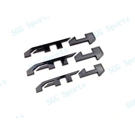 GMC 3PC Gloss Black Door Rear Tailgate AT4 Emblem Badge Fit 2023-2024 GMC Canyon AT4