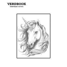VERDBOOK Waterproof Temporary Tattoos: 2-Sheet Tattoo Kit with Realistic Body Stickers, Semi-Permanent Tattoos for Adults Lasting 7-15 Days – Safe for Men & Women, Mystic Steed