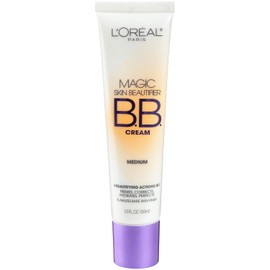 L'Oréal Paris - Maquillaje facial Makeup Magic Skin Beautifier BB Cream, humectante teñido, mediano, 1 onza líquida