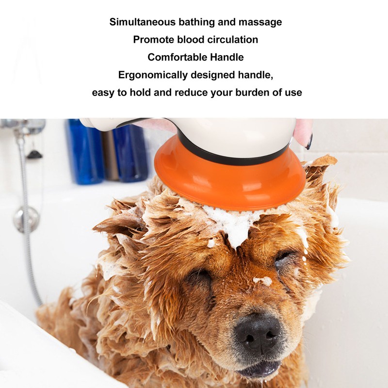 Pet Shower Head Brush with Switch Universal Soft Teeth Massage