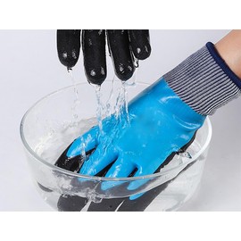 GAVOROHANS 2 Pairs Thorn Proof Gardening Gloves Waterproof Work Gloves Durable Superior Grip Double Latex Coated Gardening Gloves for Maintenance Garden Logistics Warehousing Outdoor Activities (L)