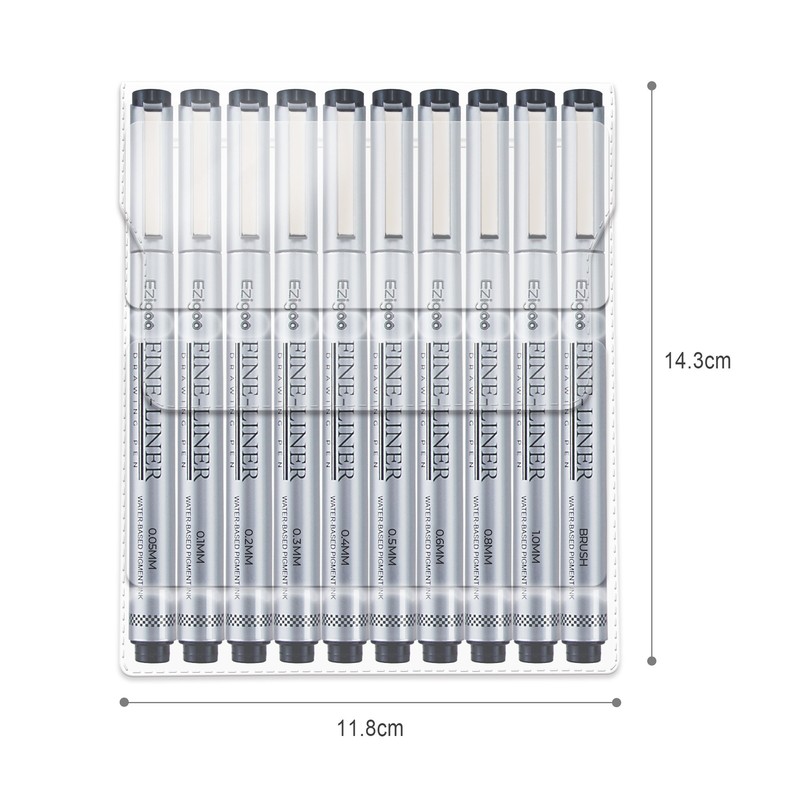 Ezigoo Fineliner Pens for Art Sketches, Technical Drawings, Office Documents